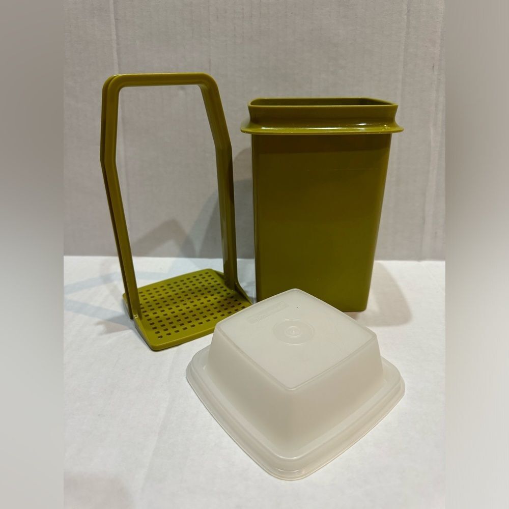 Vintage Tupperware Pick-A-Deli Pickle Keeper Complete Set Avocado Green 1330-8